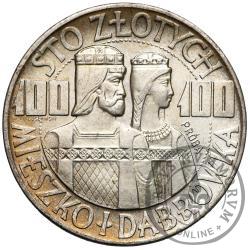 100 złotych - Mieszko i Dąbrówka - popiersia