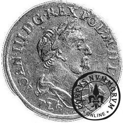 szóstak koronny - popiersie w płaszczu, herb w owalu, VI, kropki