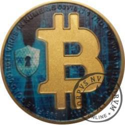 Half Bitcoin BTC (miedź pozłacana + tampondruk)