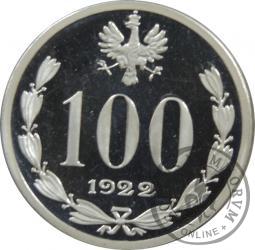 100 (bez nazwy) - Józef Piłsudski - kopia monety próbnej