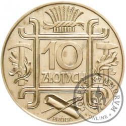 10 złotych - symbole, Ag duża, bok zb. st. zw.