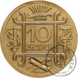 10 złotych - symbole, Ag duża, bok gładki