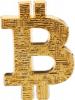 Bitcoin BTC - metal pozłacany (ażurowy symbol kryptowaluty bitcoin)